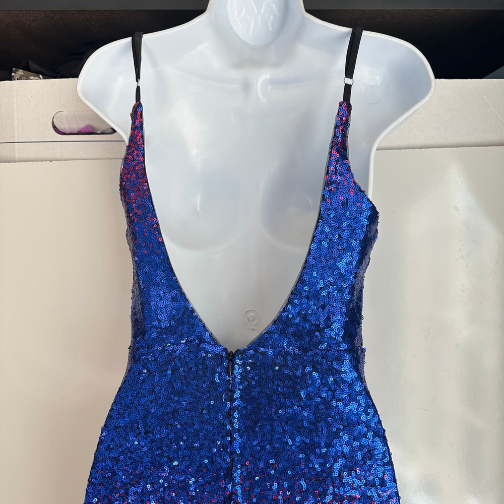 Shein Belle Sequin Gown Blue/Pink Formal Prom‎ XS Party Fairy Whimsical - Picture 6 of 11